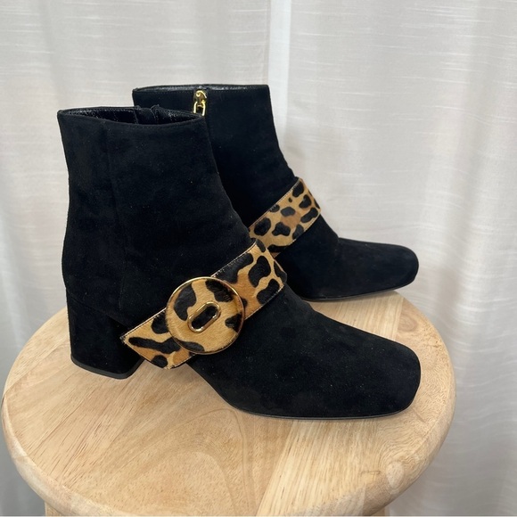 Prada Suede Animal Print Booties - Picture 1 of 13
